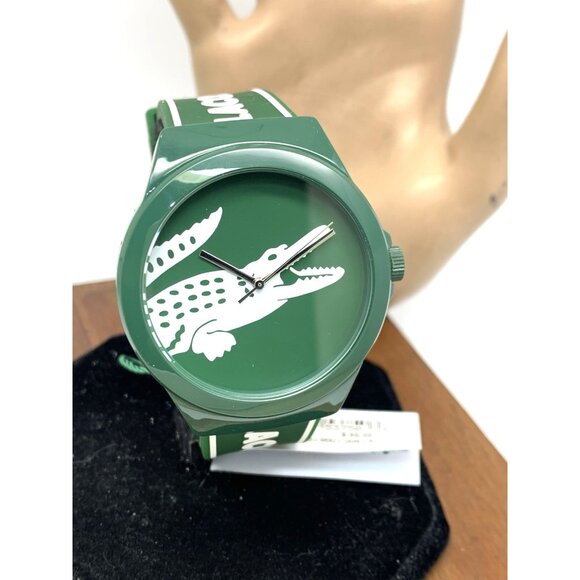 Lacoste Men's Watch 2011309 Neocroc Quartz Green Dial Rubber Strap 42mm - Picture 12 of 13